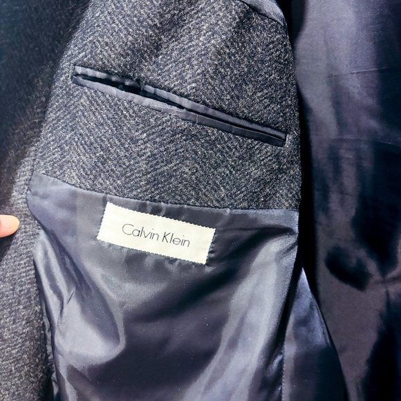 CALVIN KLEIN Grey wool coat - Picture 6 of 7